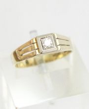 585/000 vintage Gelbgoldring mit einem 0,08ct Brillant Solit�r A
