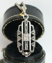 Antiker orig. Art-Deco Anh�nger aus 835/000 Silber mit Kette A17