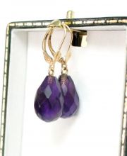 Edle Ohrh�nger aus 585/000 Gelbgold mit Amethyst A1802