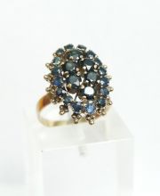 Oppulenter Safir Damenring aus 585/000 Gelbgold A1819