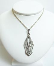 Antiker orig. Art-Deco Anh�nger aus 835/000 Silber mit Kette A17