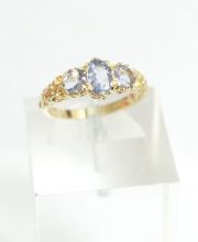 Englischer Tansanit Damenring aus 585/000 Gelbgold A1846