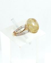 Sehr sch�ner Rutilquartz Damenring in 375/000 Gelbgold A1862