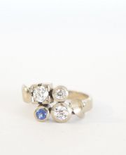 Edler 585/000 Weissgold ca. 0,50ct Brillantring mit Safir A535