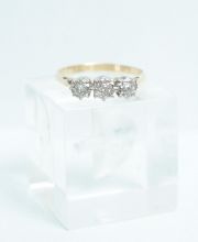 Brillantring 750/000 Gelbgold + Platin ca. 0,35ct aus England A1