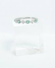 Englischer Vario Smaragd Diamant Ring in 375/000 Weissgold A1293