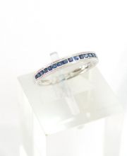 Englischer Vario Safir Ring in 375/000 Weissgold A1313/1315