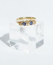 Antiker 18ct Gold Diamant -Safirring England um 1900 A485