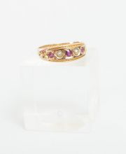 Antiker englischer Damenring aus 15ct Gelbgold Rubine A1401