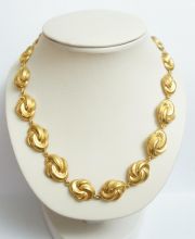 Antikes Sp�t Biedermeier Collier aus 800er Silber, vergoldet A15