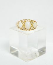 Antiker Opal Diamantring 750/000 Gelbgold aus England , Birmingh