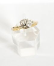 Antiker Brillantring 750/000 Gelbgold  Platin ca. 0,20ct  A1665