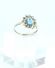 Bildh�bscher Blautopas Diamant Damenring 375/000 Gelbgold A1851