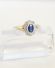 Eleganter englischer 375/000 Gelbgold 0,50ct Safir Brillantring 