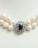 Juwelen Zuchtperlenkette 585/000 Weissgold Safir Brillanten A157